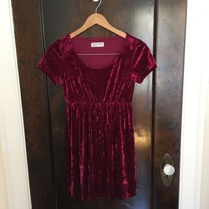 Red Velvet Babydoll Dress